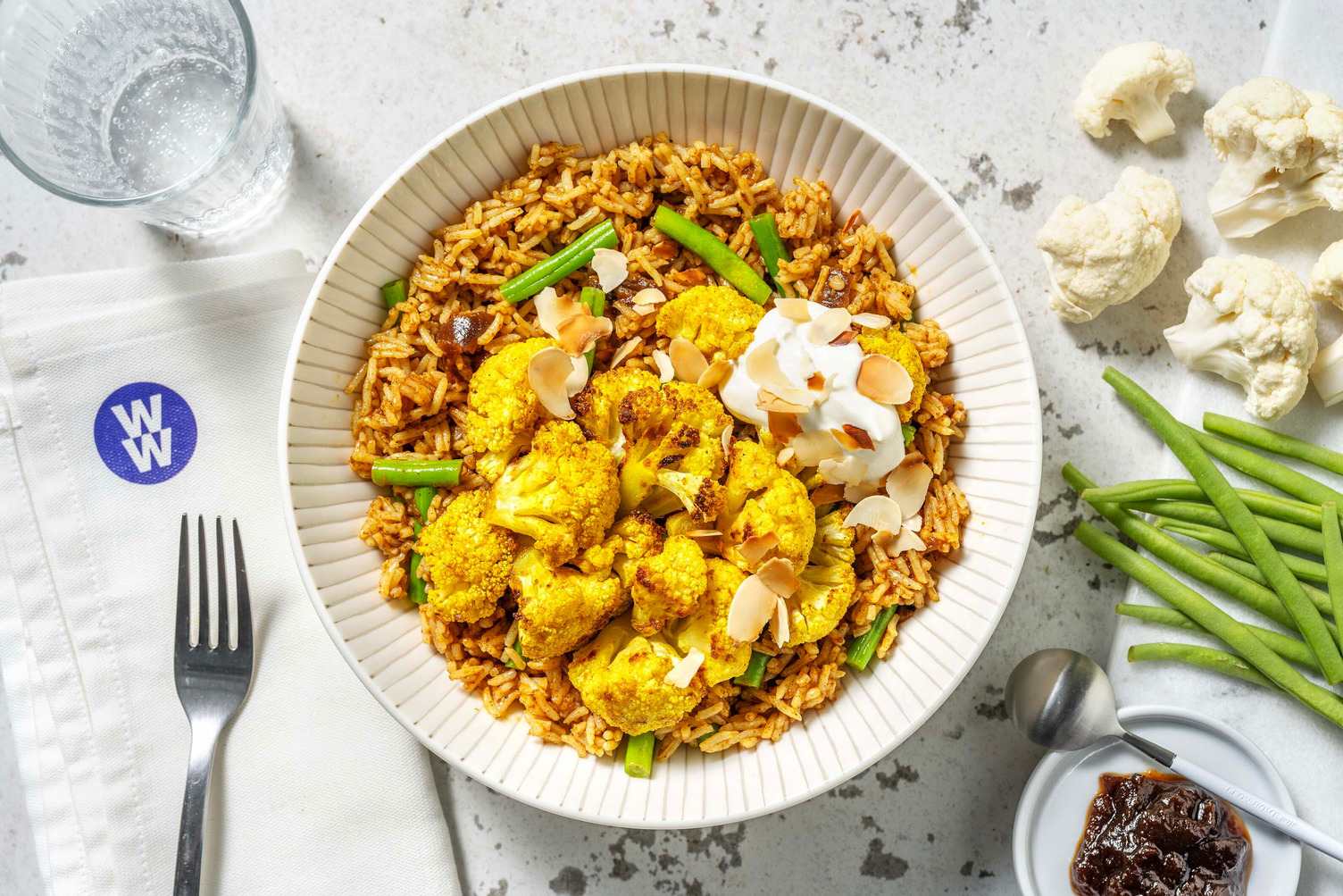 Spiced Roasted Cauliflower Pilaf