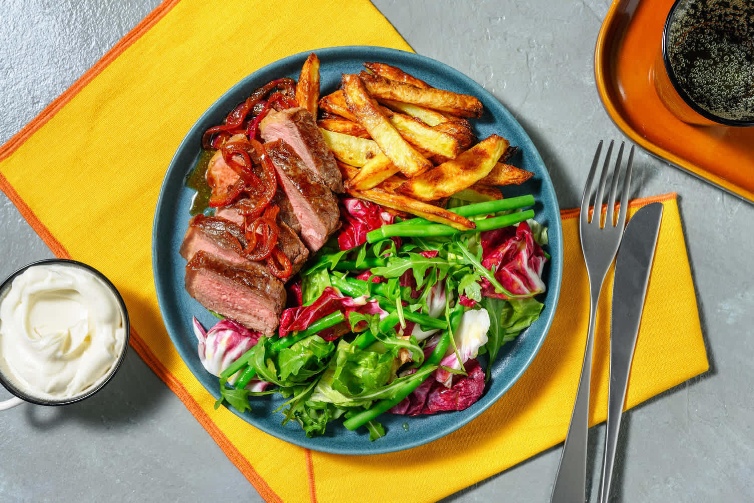 Steak-frites maison et aïoli