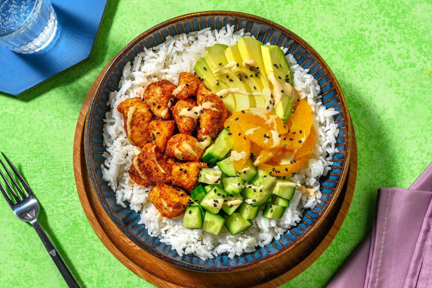 Poké bowl au poulet frit