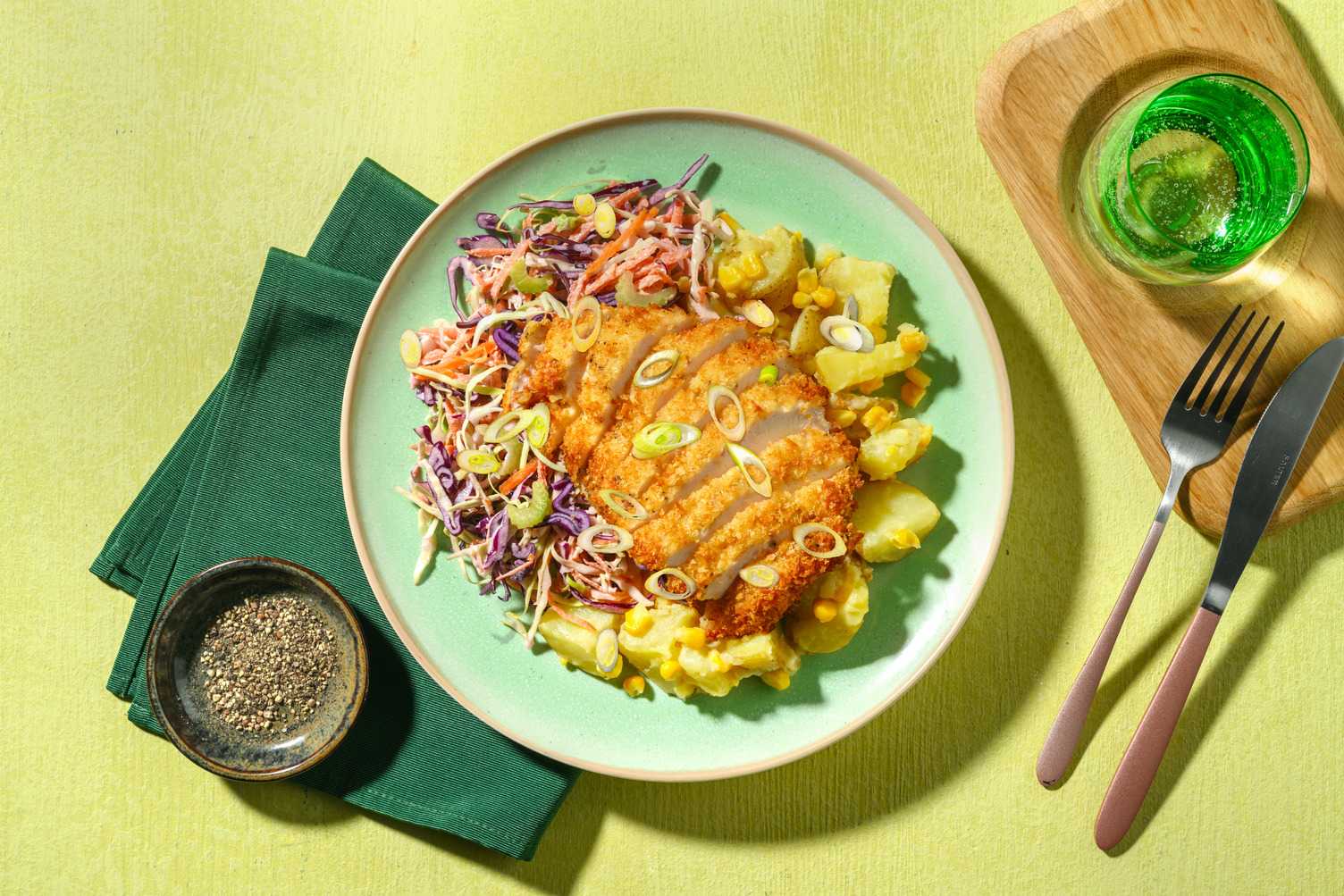Tex-Mex Crumbed Chicken & Celery Slaw