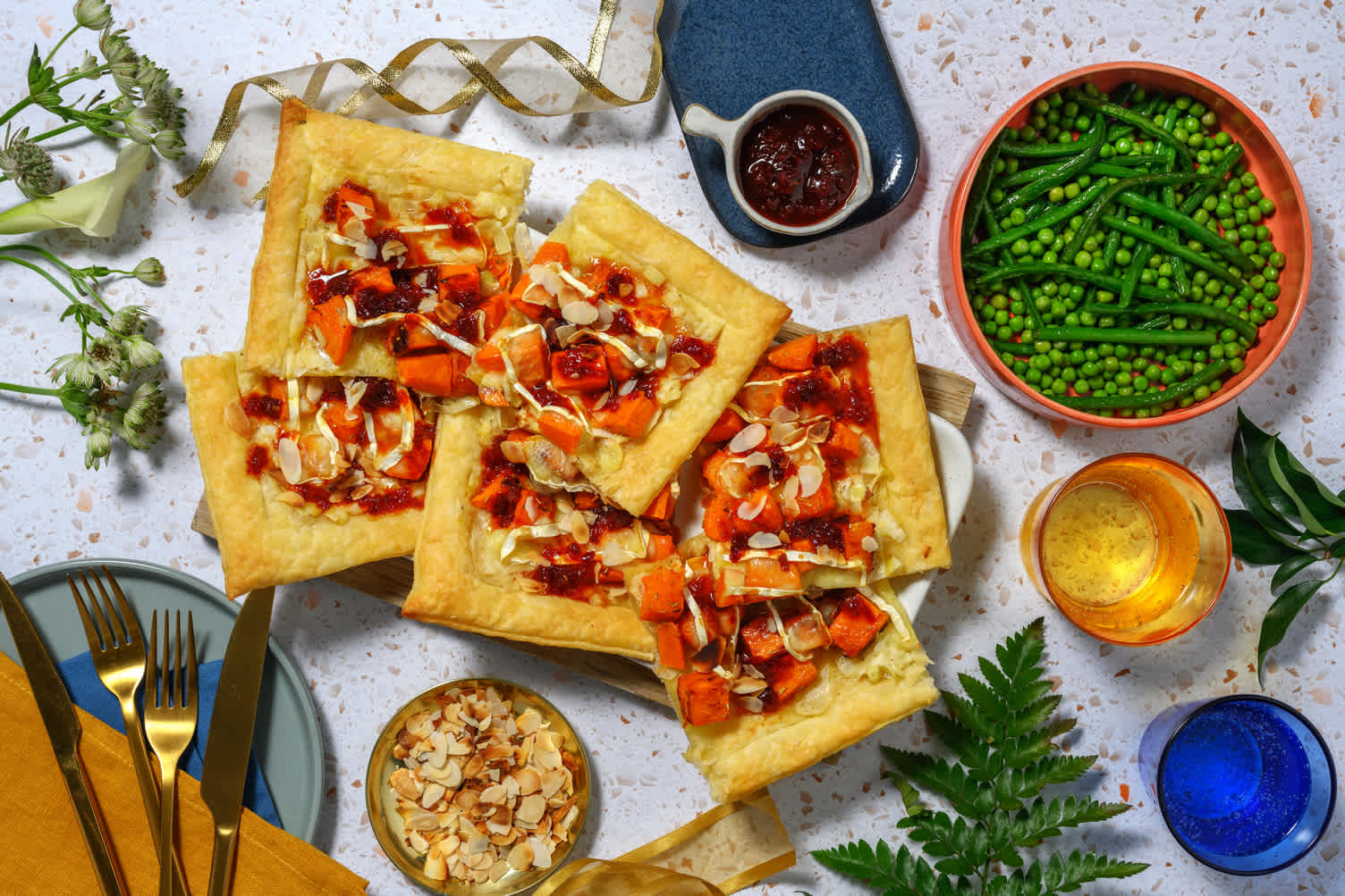 Roasted Butternut, Camembert and Leek Tart