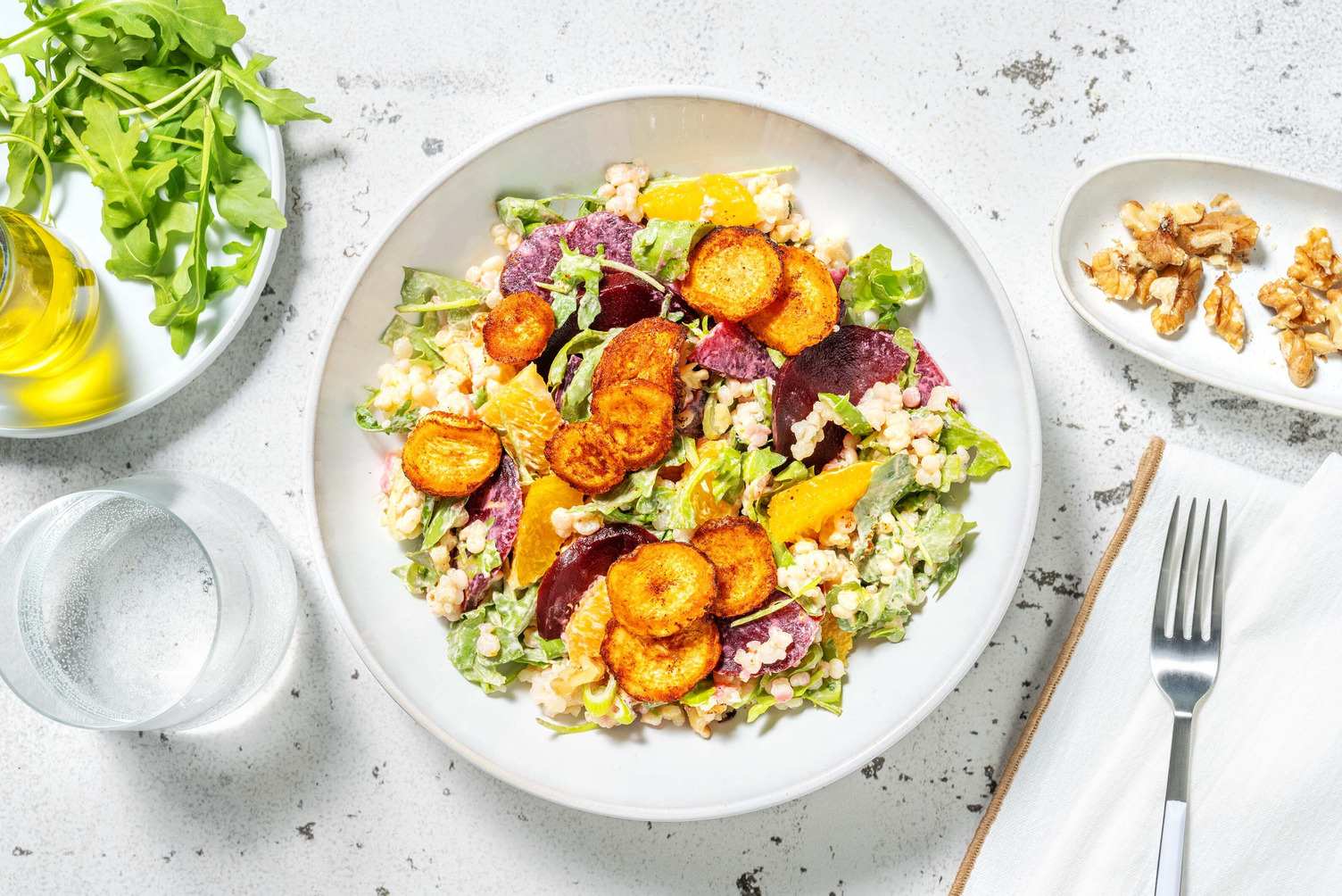 Perlencouscous-Salat mit Rote Beete und Orange