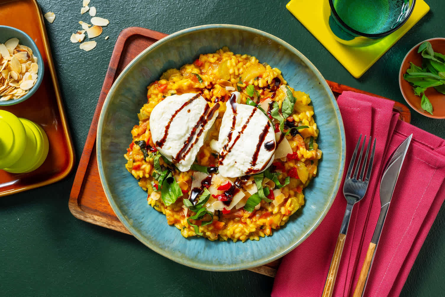 Risotto met burrata en spekjes