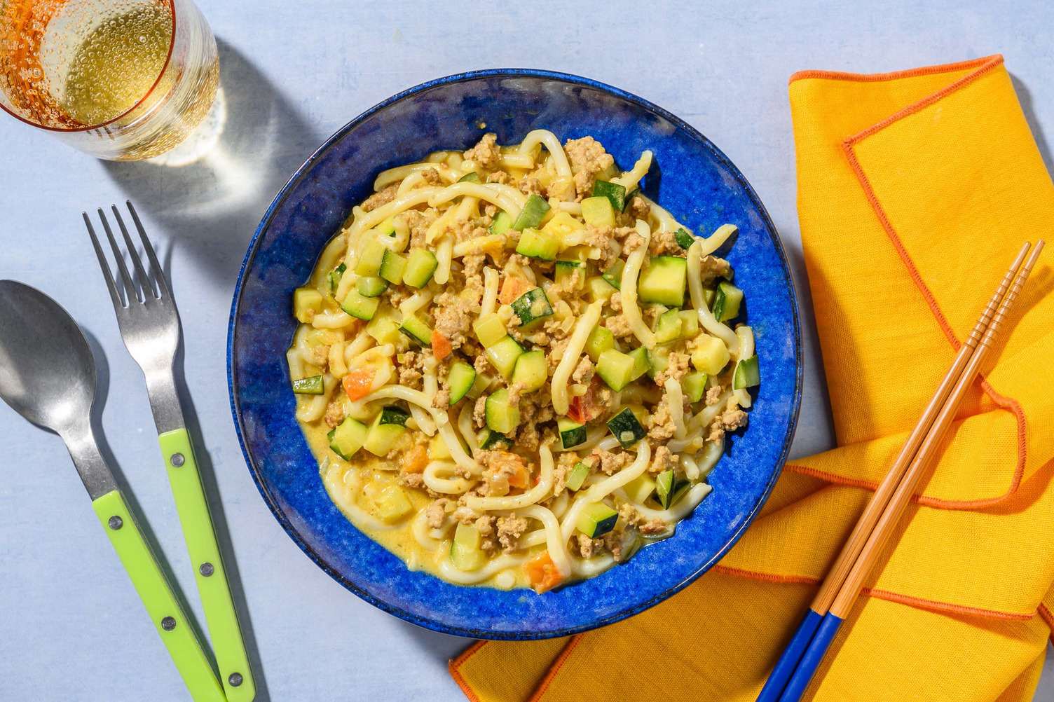 Coconut curry noodles al pollo macinato