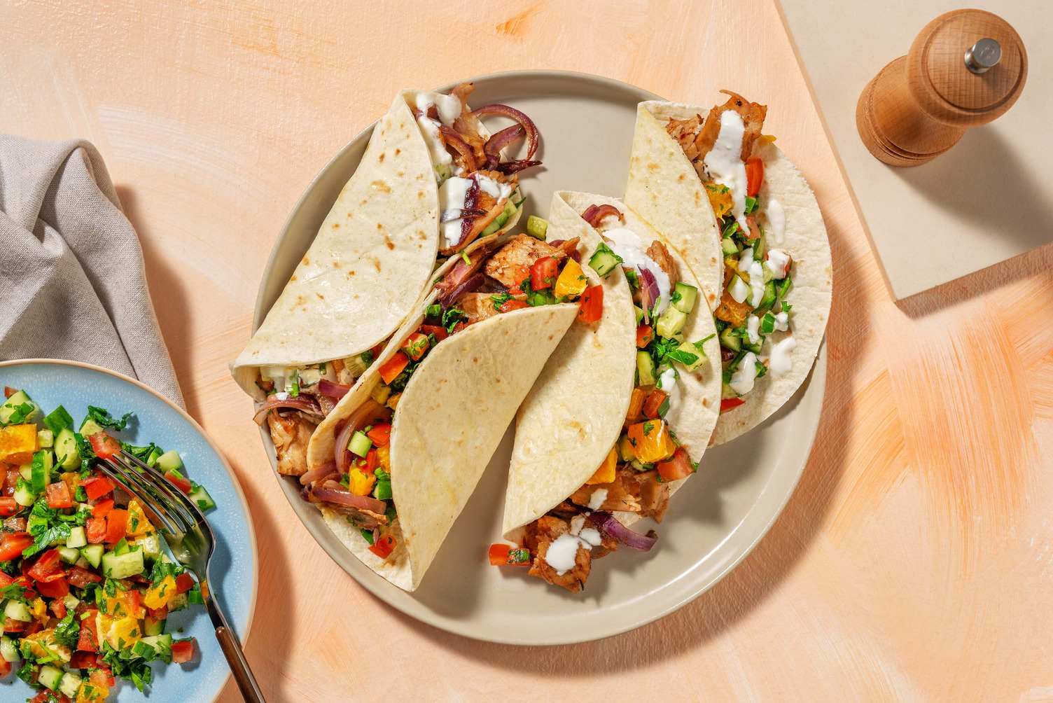Minikebab på vegostrimlor och za'atar-smör