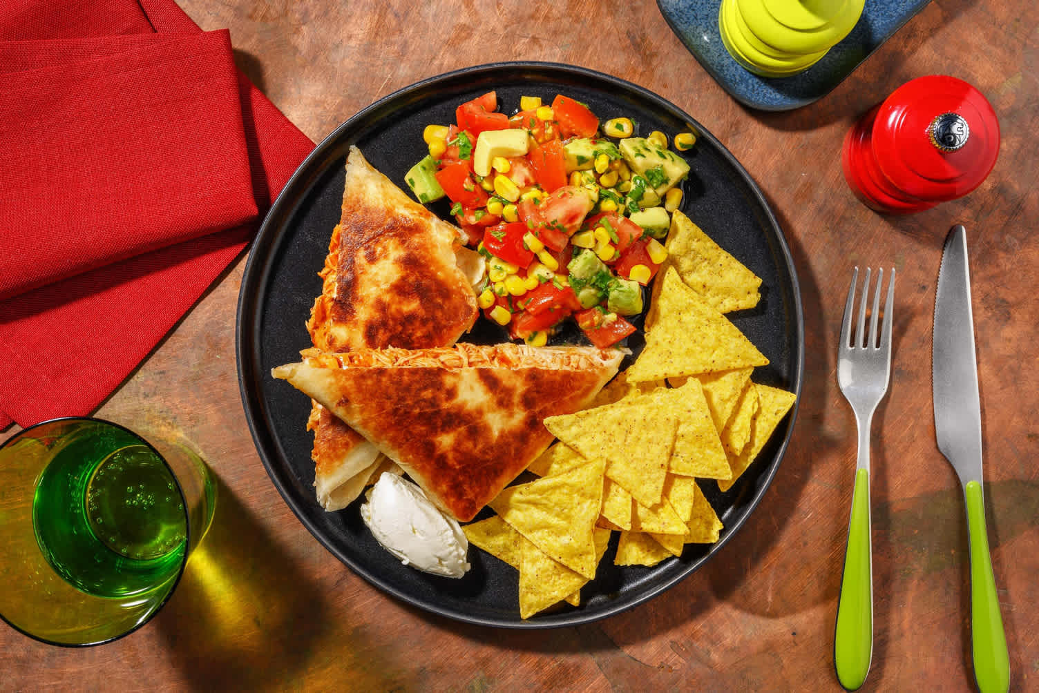 Ostfyllda kycklingenchiladas