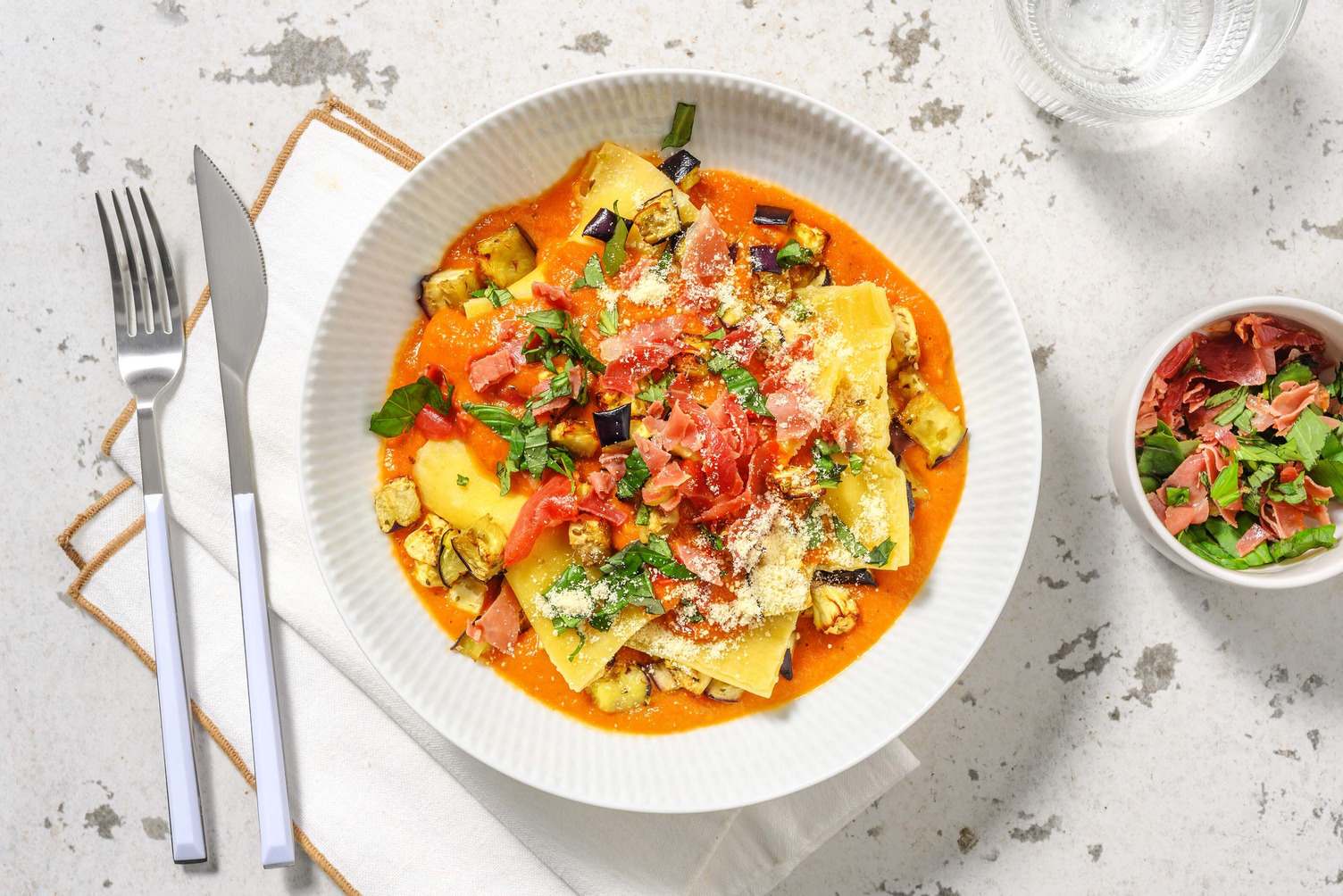 Ravioli maison et jambon serrano