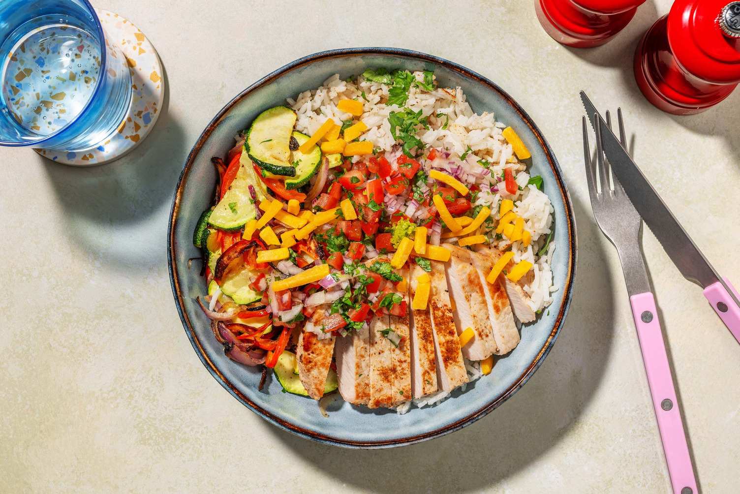 Bol de tofu chargé style fajita