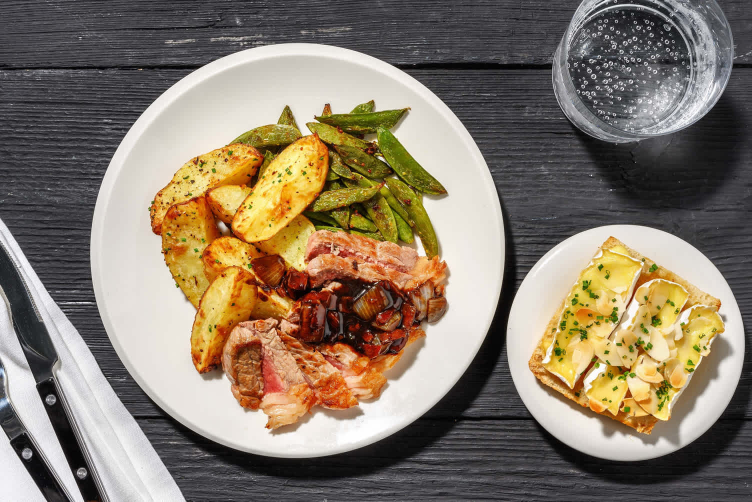 Tenderloin Steak and Balsamic Sauce with Brie Appetizers 