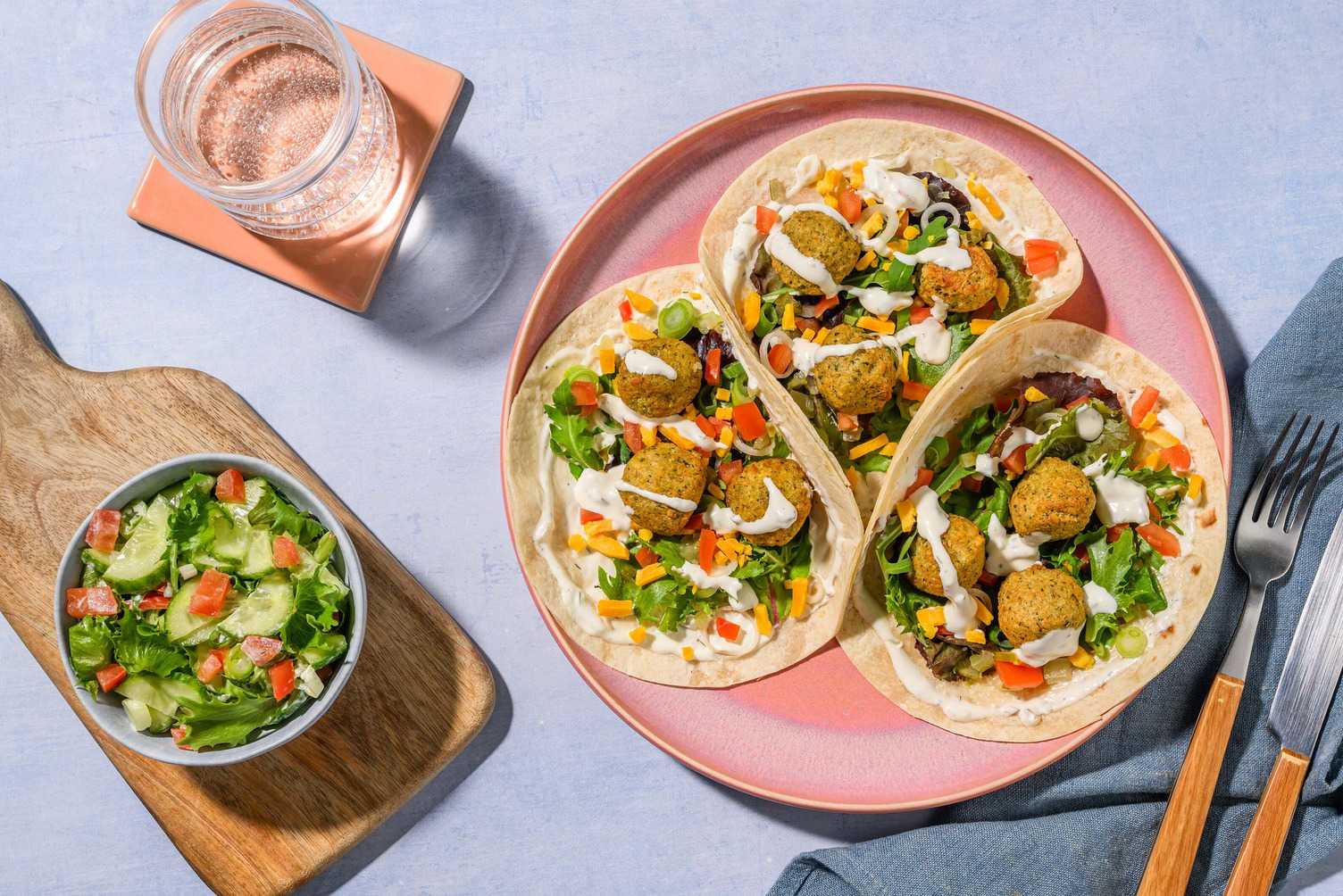 Wraps aux falafels à l’aneth