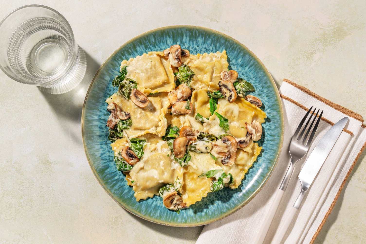Cheesy Mushroom Ravioli 