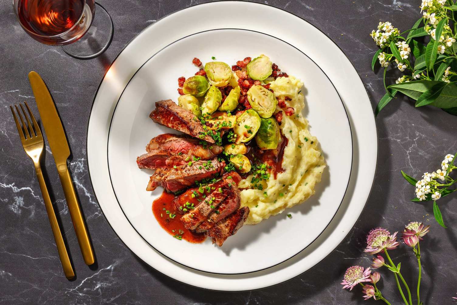Striploin Steak and Savoury Cranberry Sauce