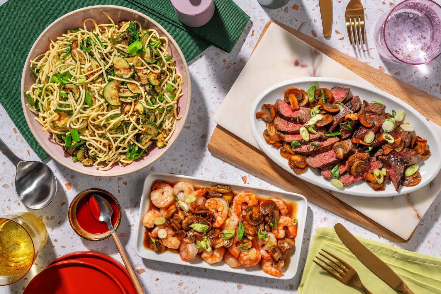 Teppanyaki-Inspired Double Steaks and Shrimp