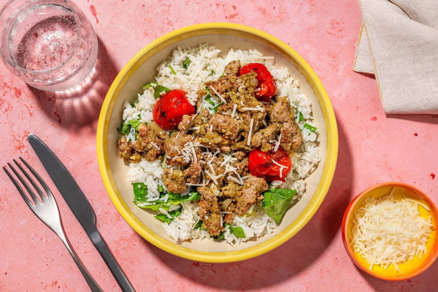 SuperQuick Pesto Beef Bowls