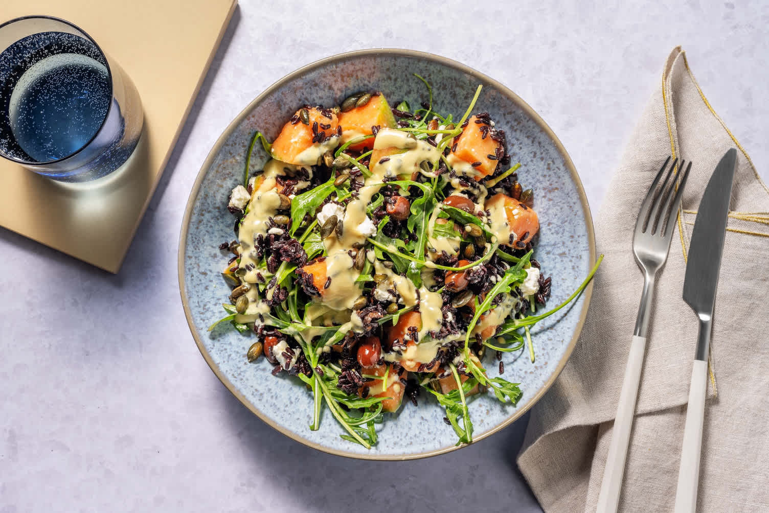 Insalata di riso nero, Feta Dop e melone