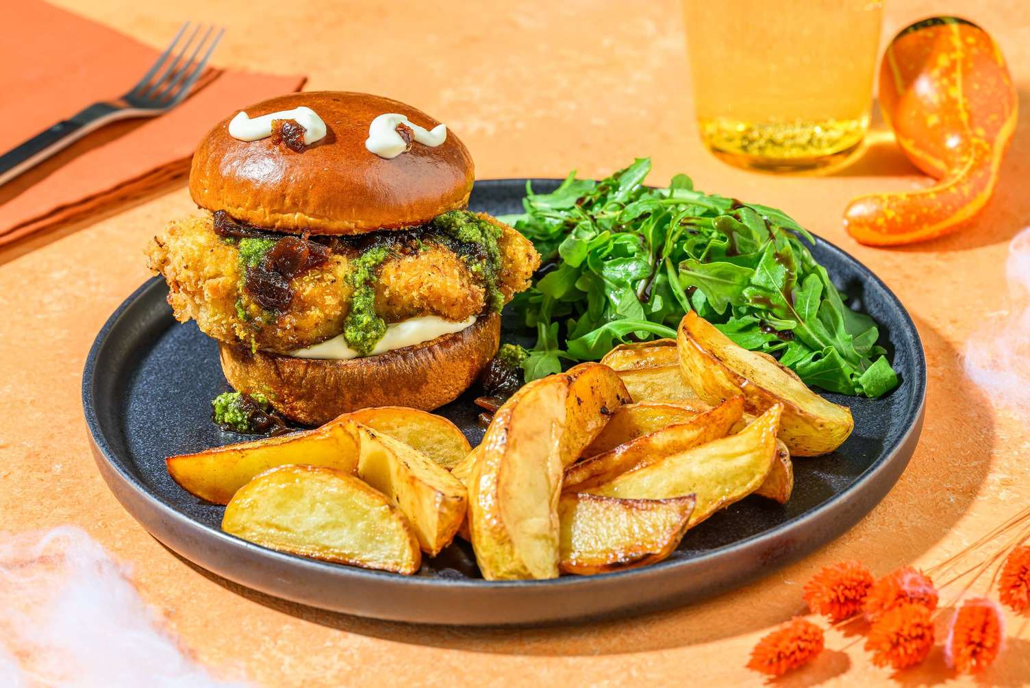 'Zombie Guts' Chicken Schnitzel Burger