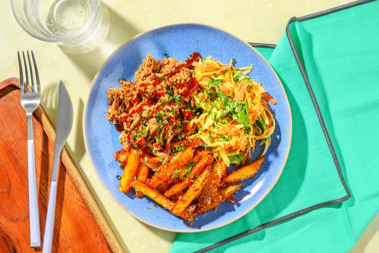 BBQ-krydret pulled pork-bowl