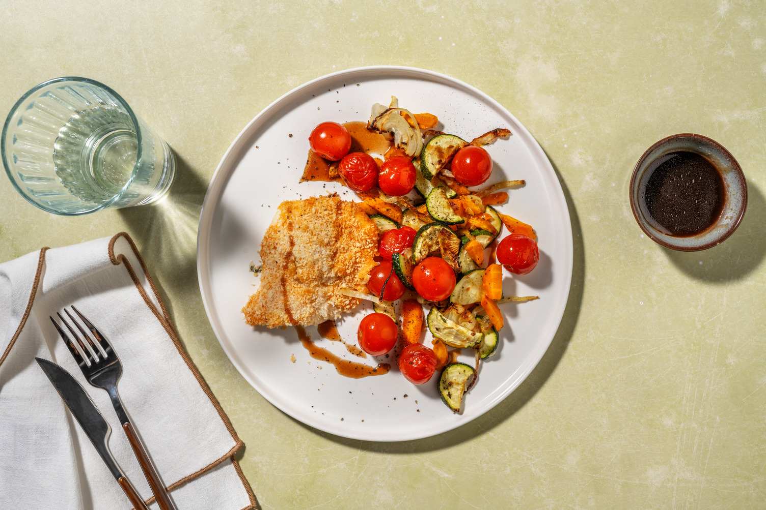 Merluza con panko y mayonesa de pimentón