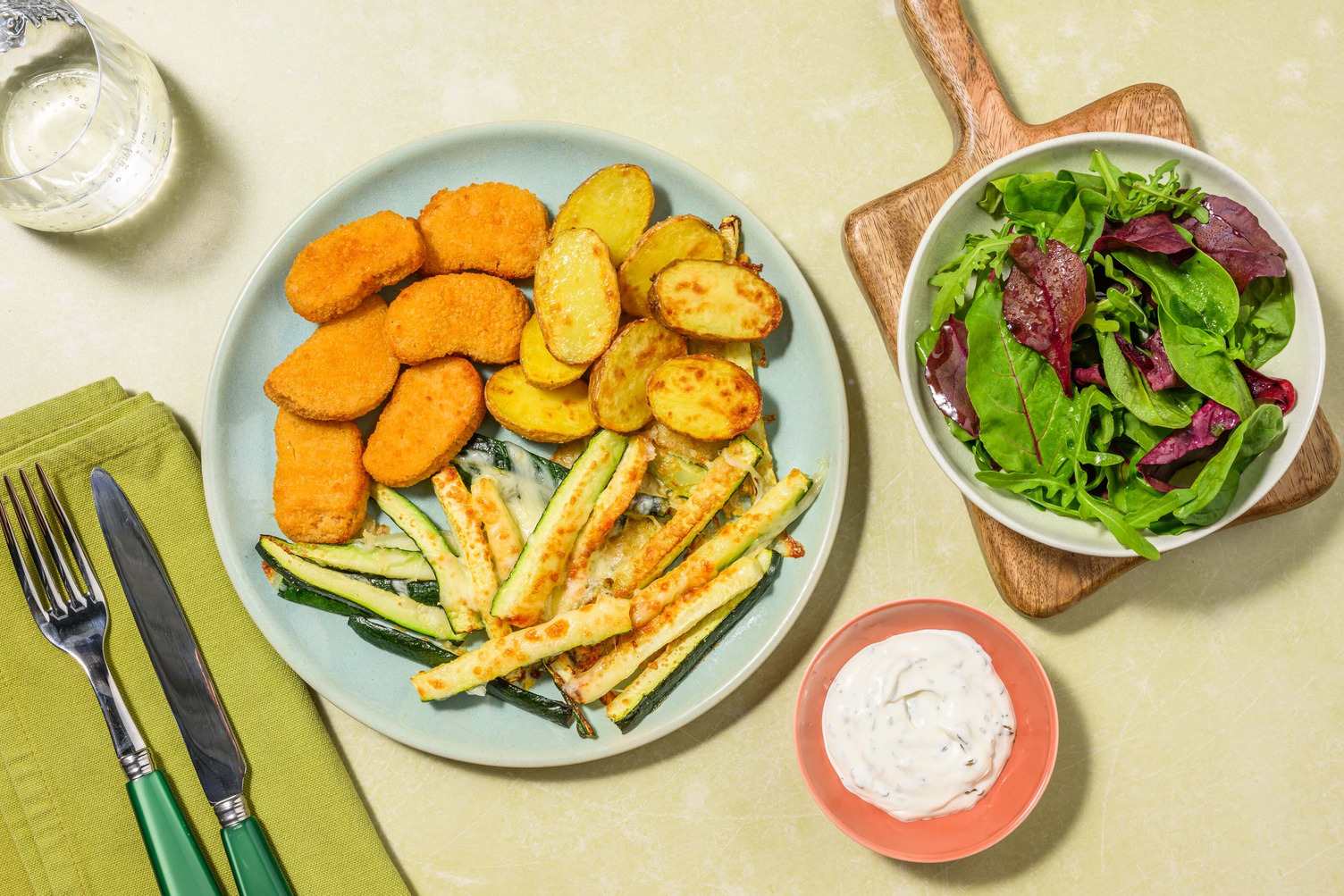 Nugget vegani e salsa ranch allo yogurt