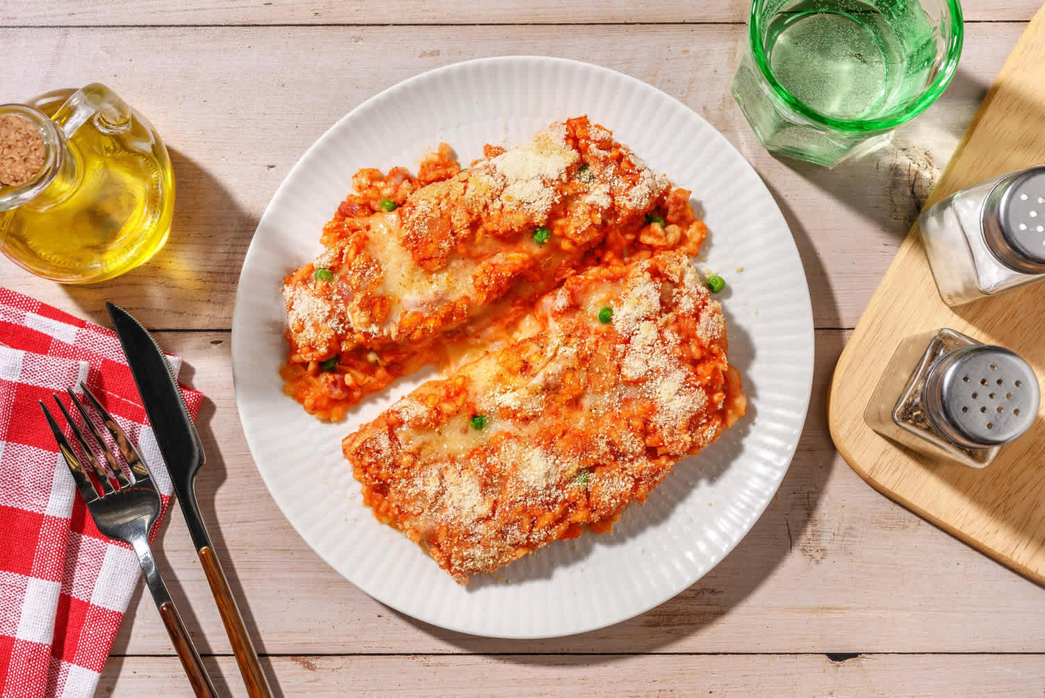 Sformato filante di riso e pancetta