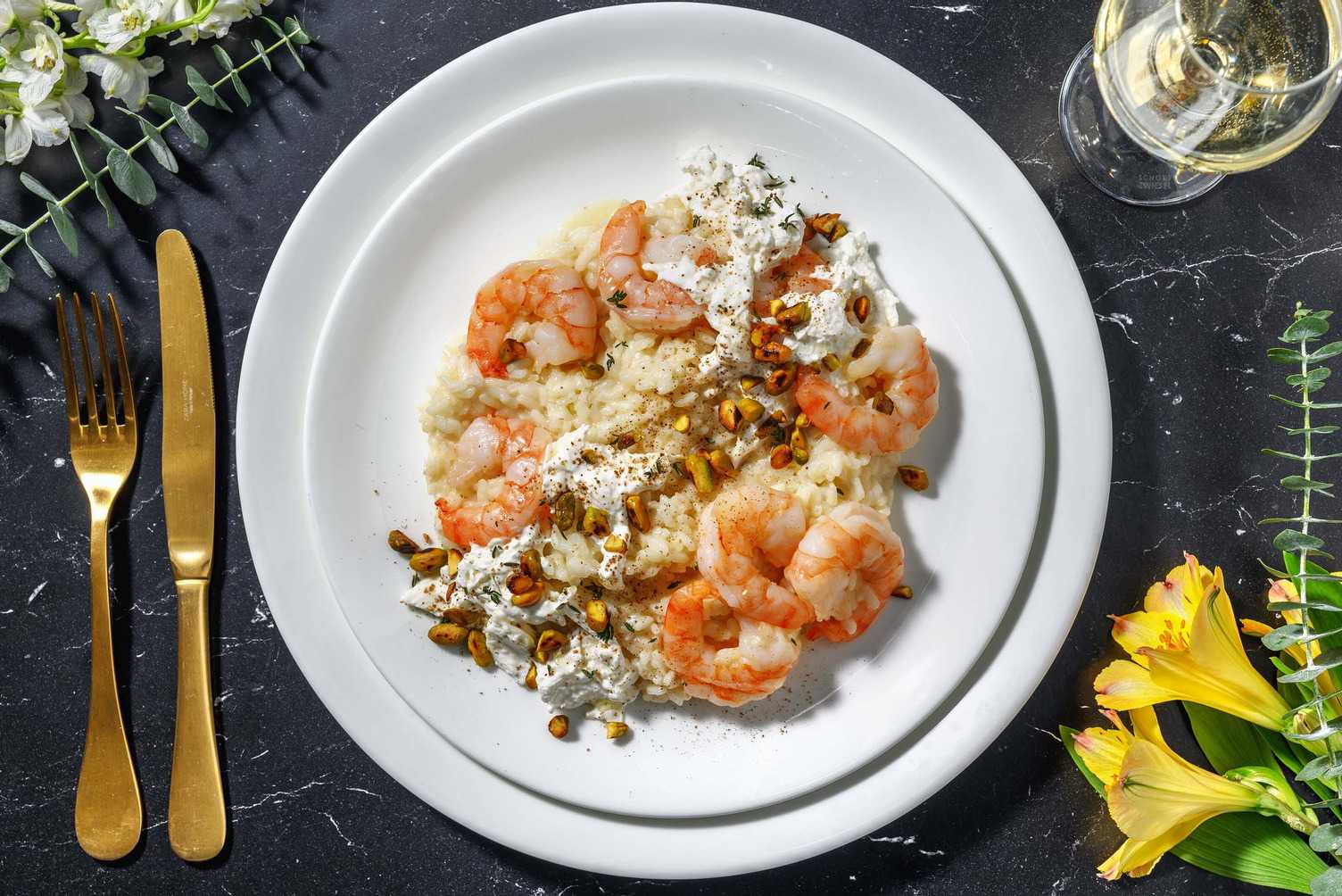 Risotto dello chef alle mazzancolle e burrata