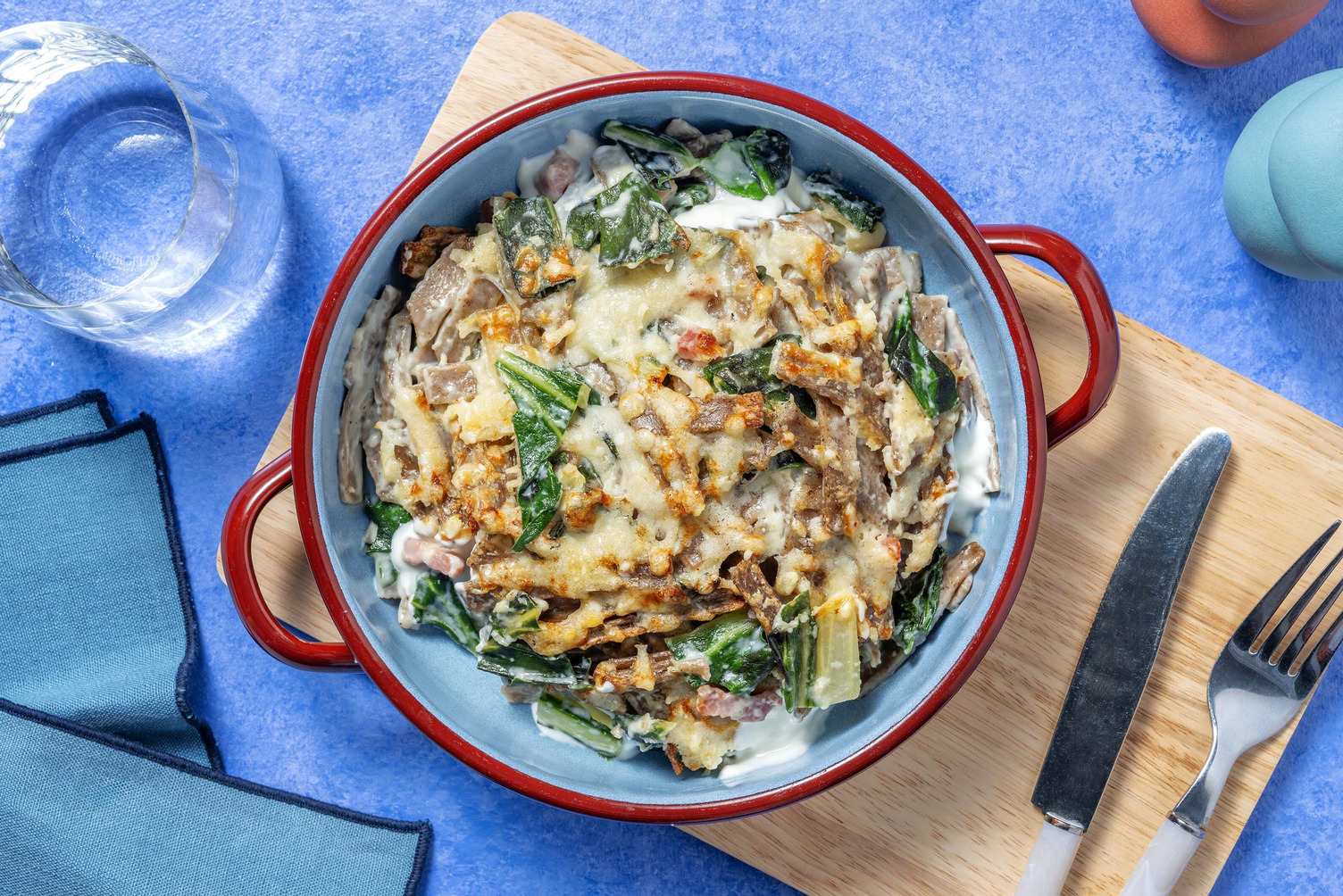 Pizzoccheri gratinati bietole e pancetta