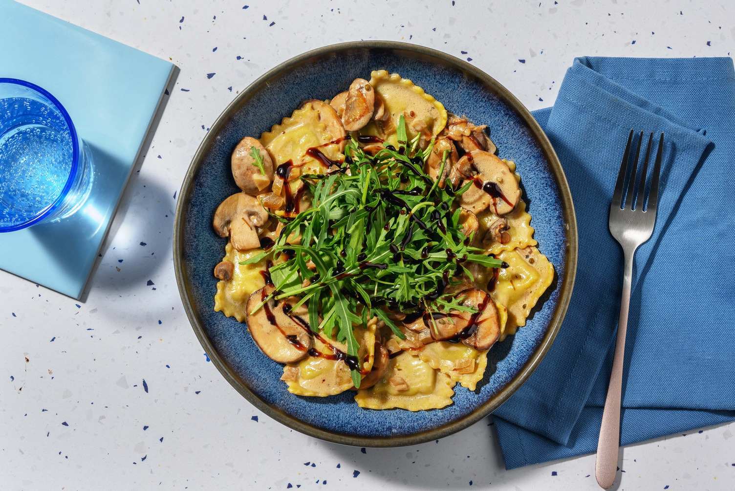Creamy Balsamic Spinach & Ricotta Ravioli