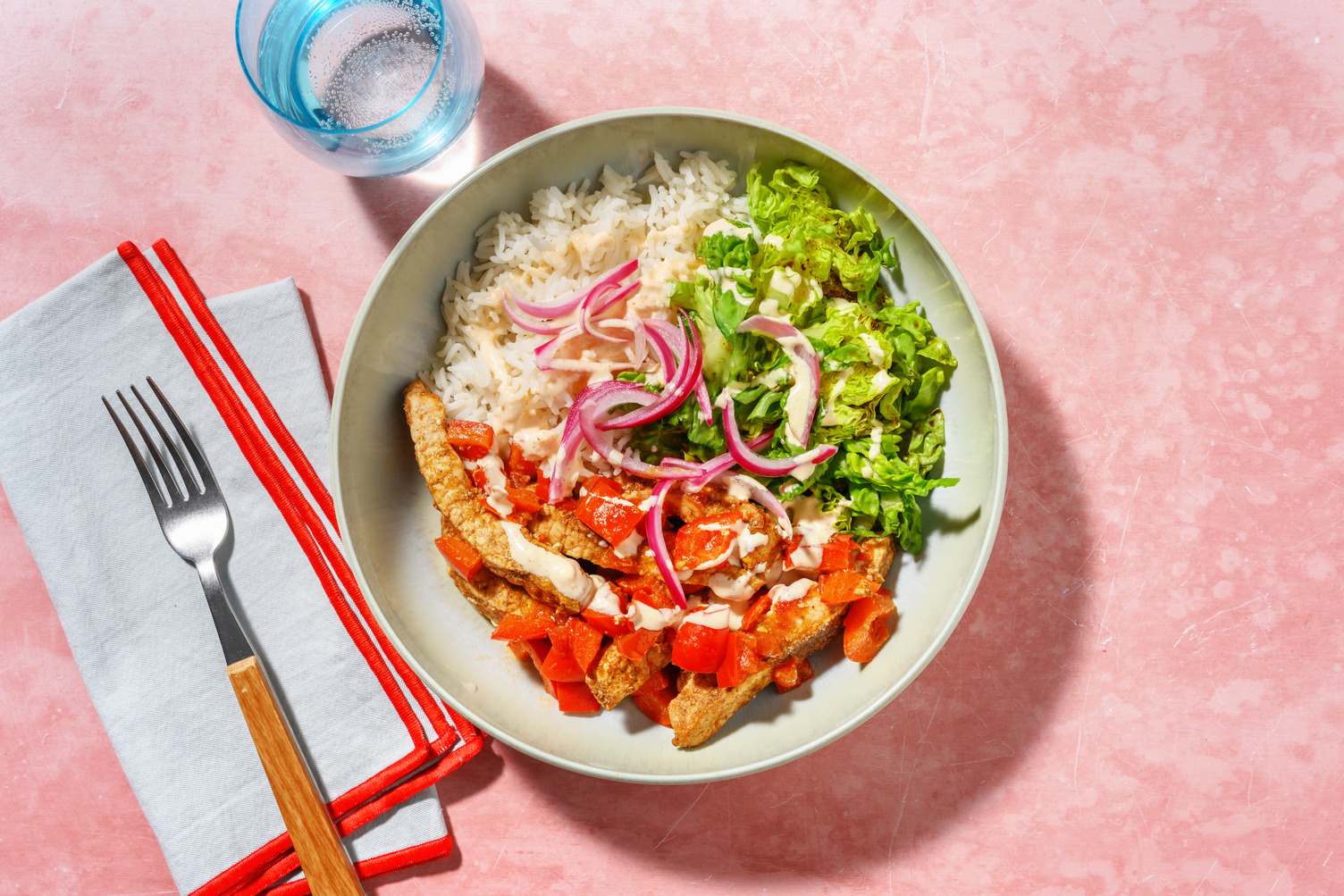 Taco bowl : porc tex-mex & riz citronné