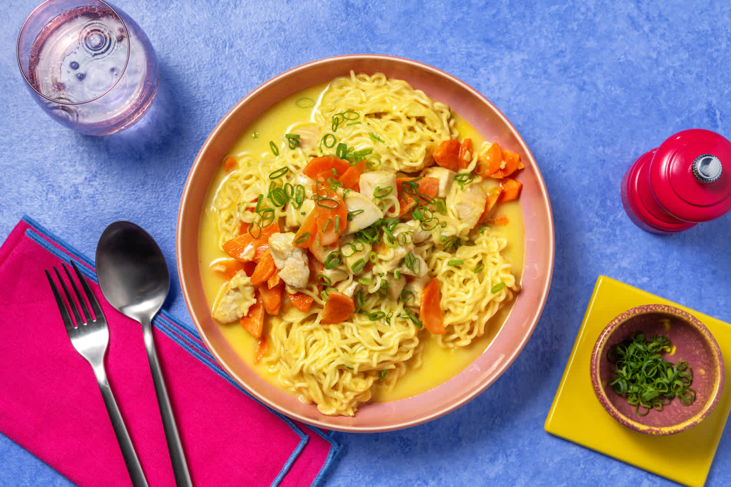 Curry de dinde, nouilles & coco