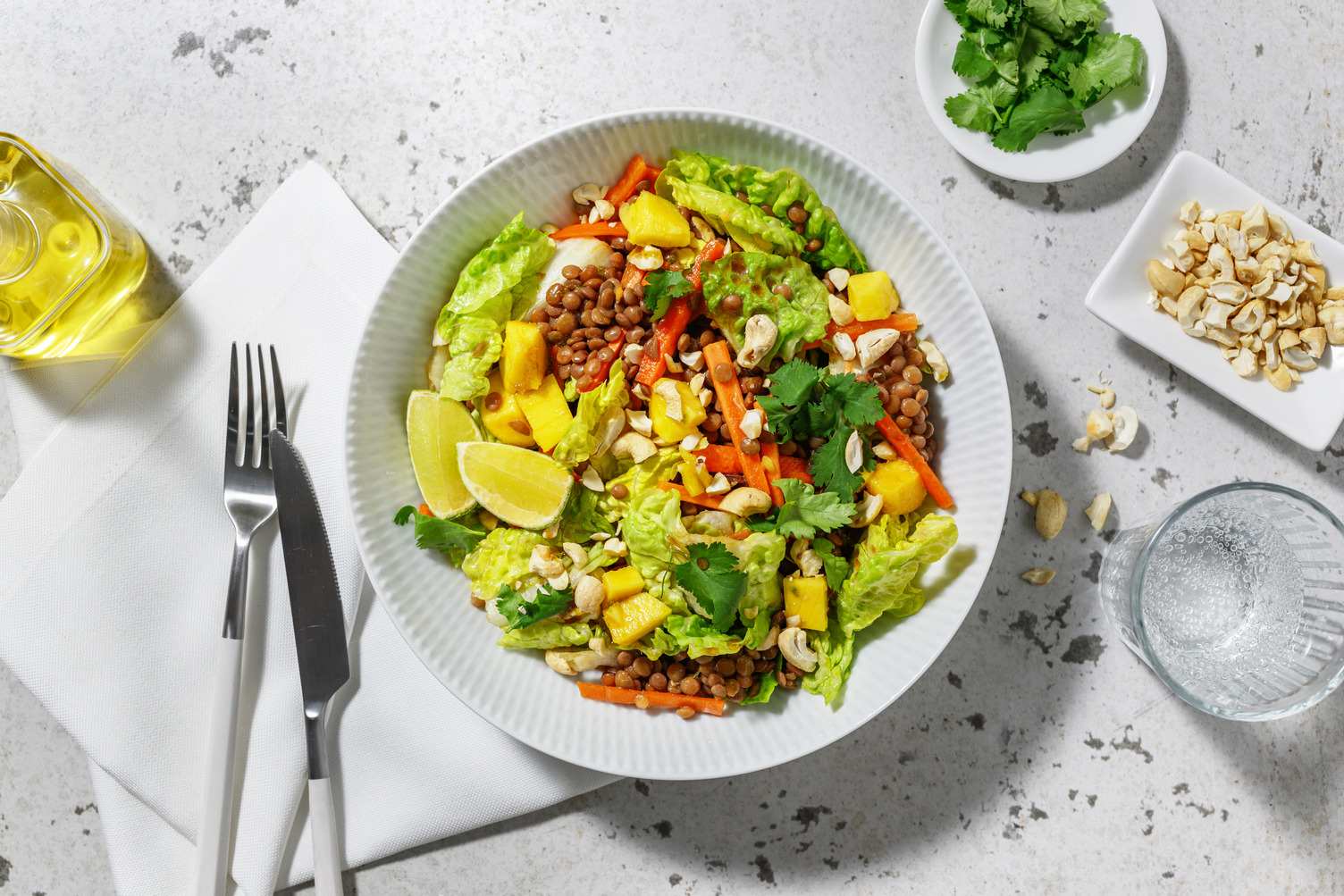 Salade fraîche de lentilles & mangue