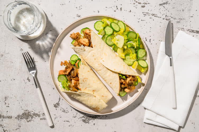 Wraps fraîcheur poulet façon souvlaki