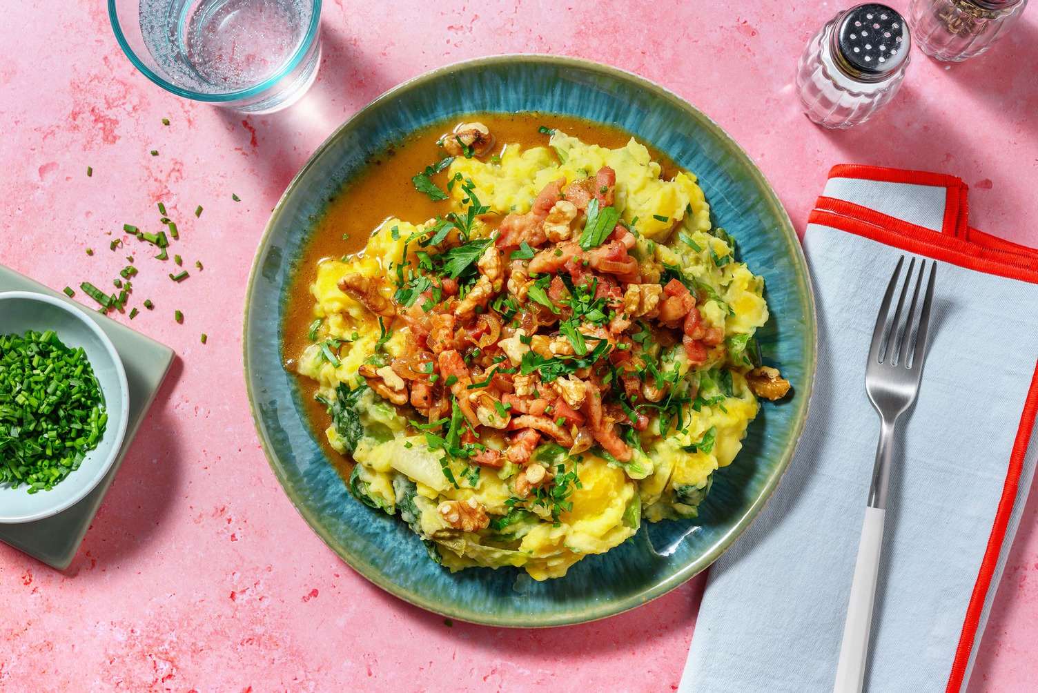 Stoemp de chicorée aux lardons