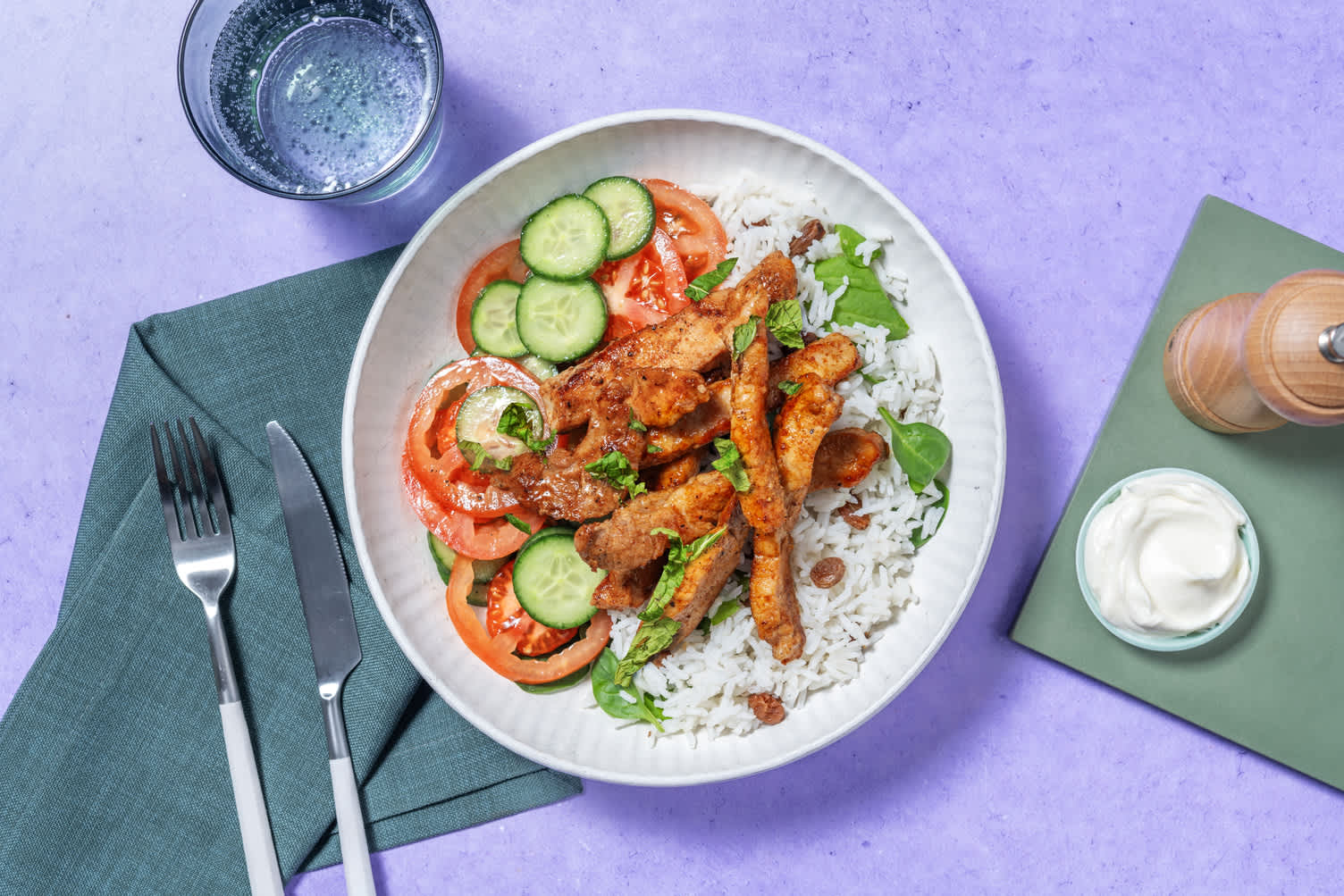 Moroccan-Spiced Pork & Currant Rice
