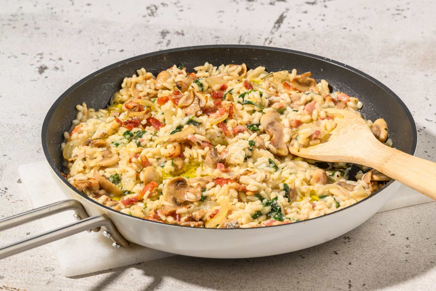 Stovetop Bacon and Mushroom Risotto