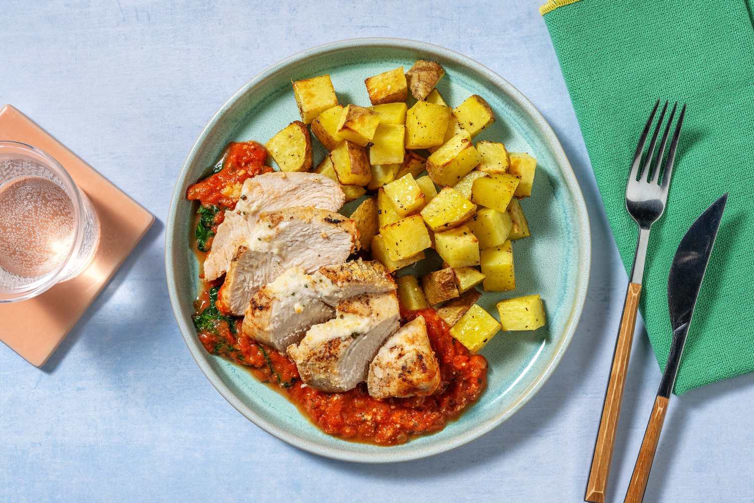 Pouletbrust gefüllt mit Basilikum-Frischecreme