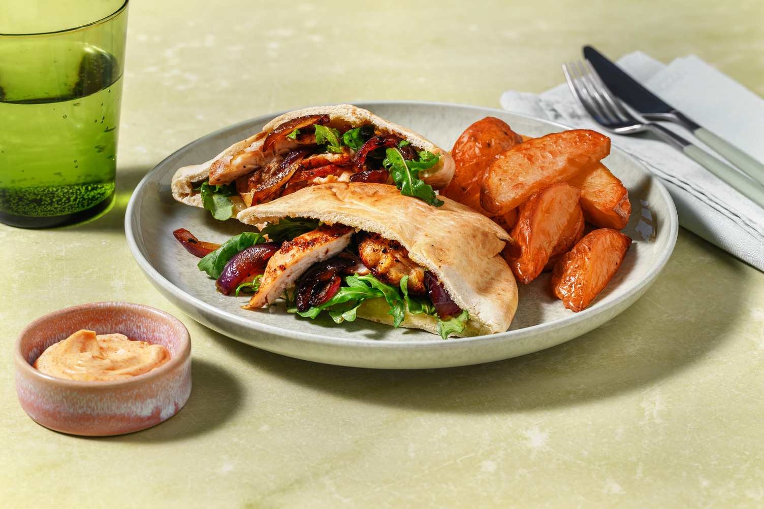 Peri-Peri Chicken & Sticky Onion Pita