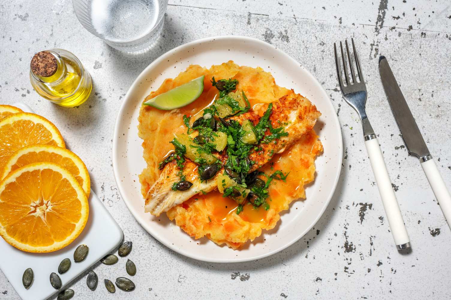 Seelachs mit Zitrus-Orangen-Gremolata 