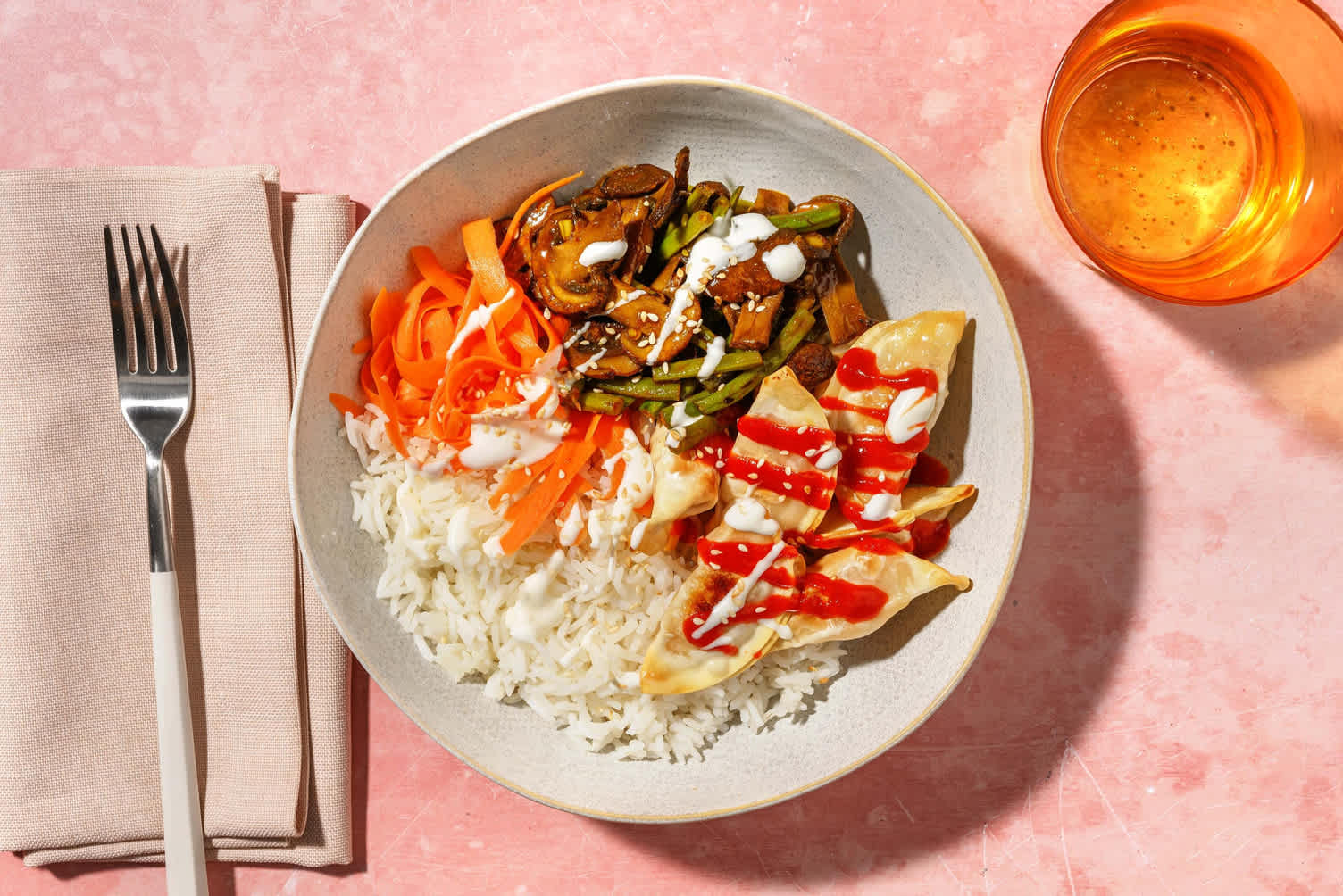 Crispy Veggie Gyoza Bento Bowl