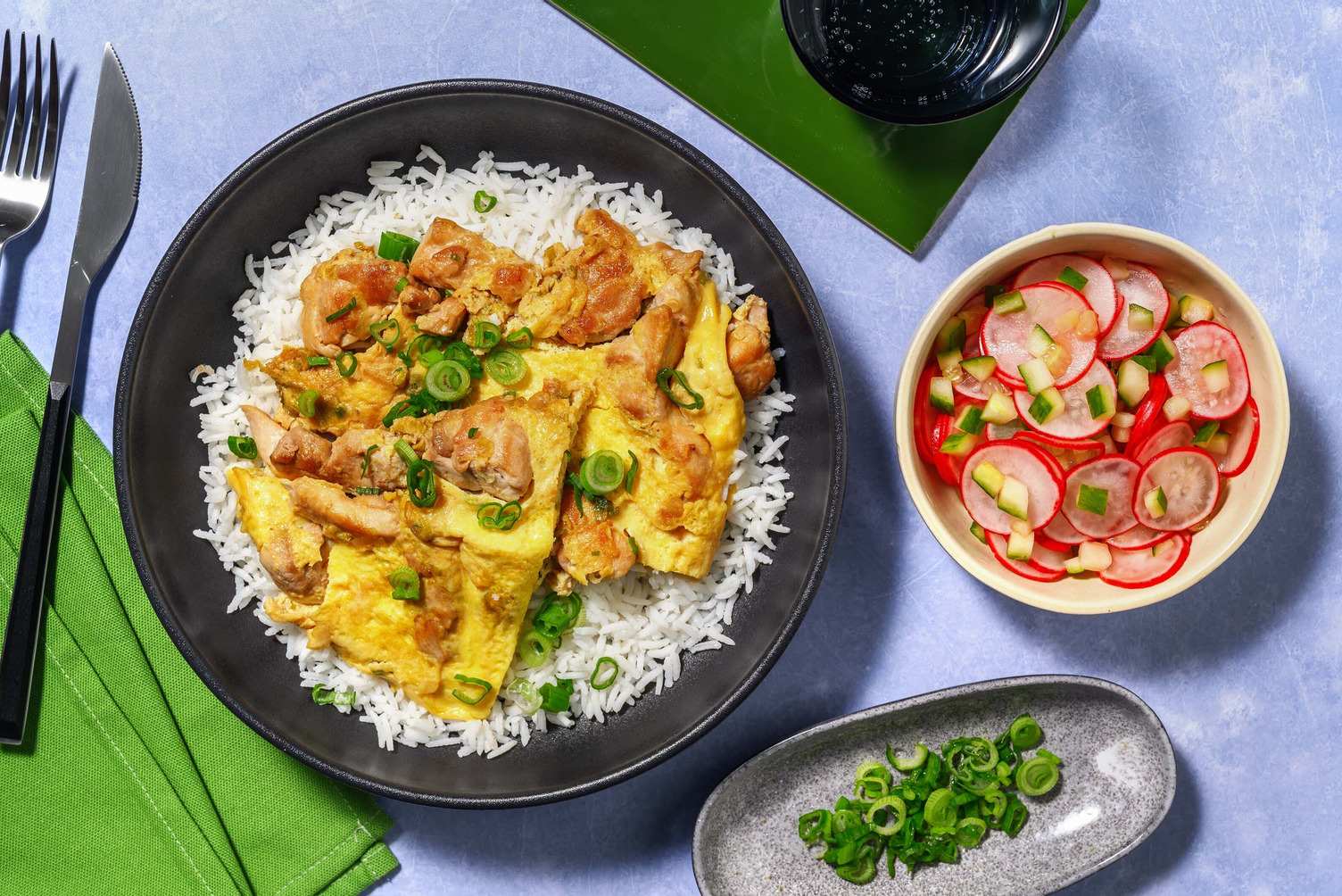 Oyakodon Donburi et omelette au poulet teriyaki