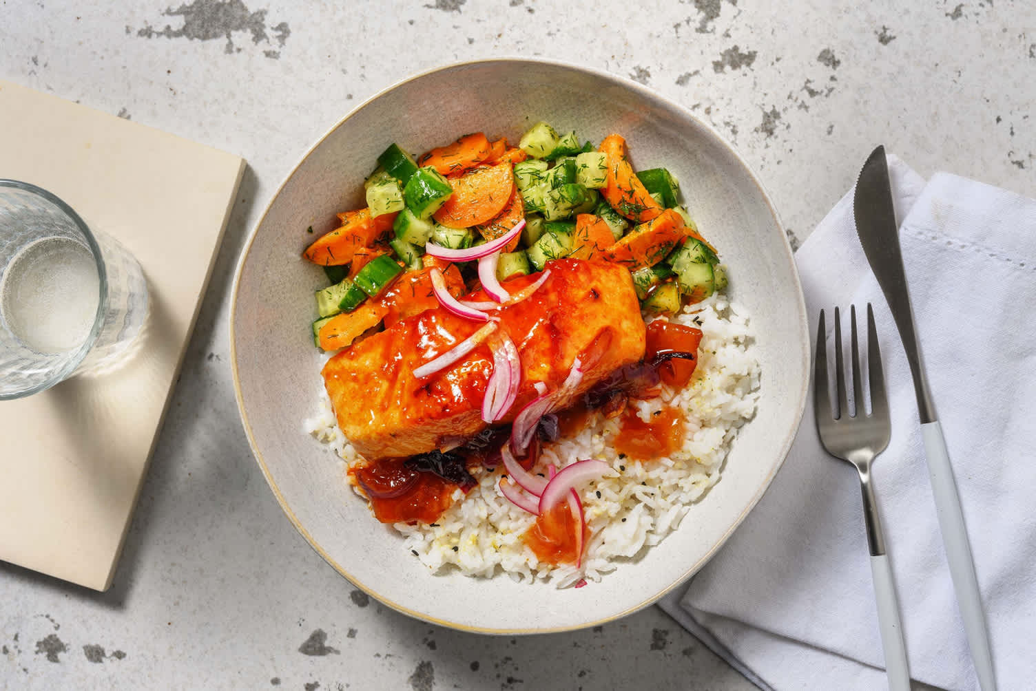 Zalm met mangochutney