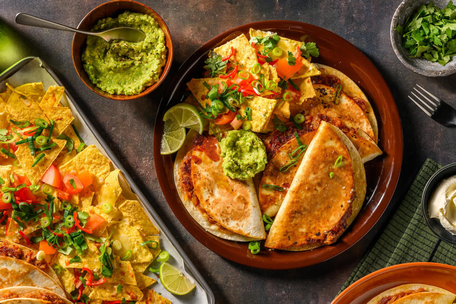 BBQ-krydrede pulled pork-quesadillas