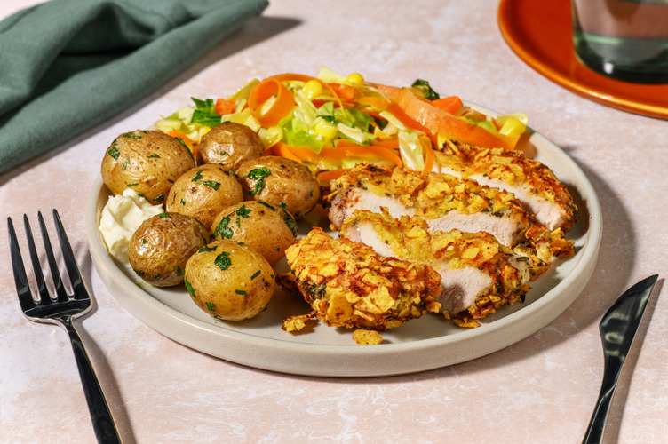Tortillachips-paneret svinekotelet