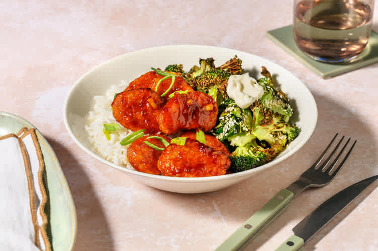 Kinesiske glaserede vegetarnuggets