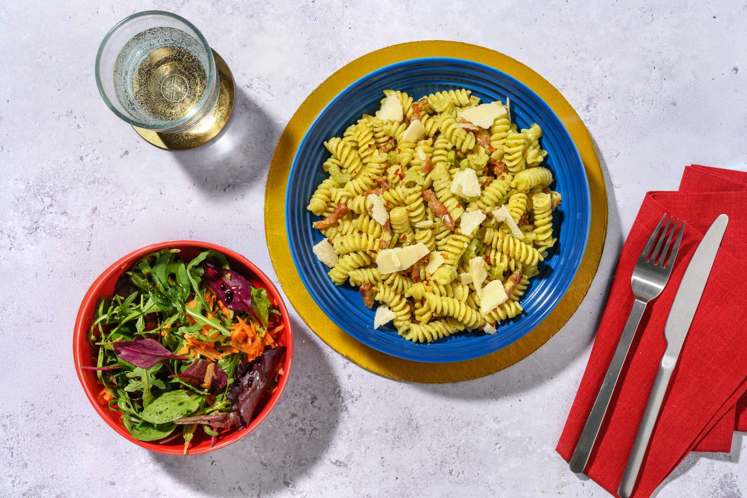 Swift Bacon Pesto Fusilli