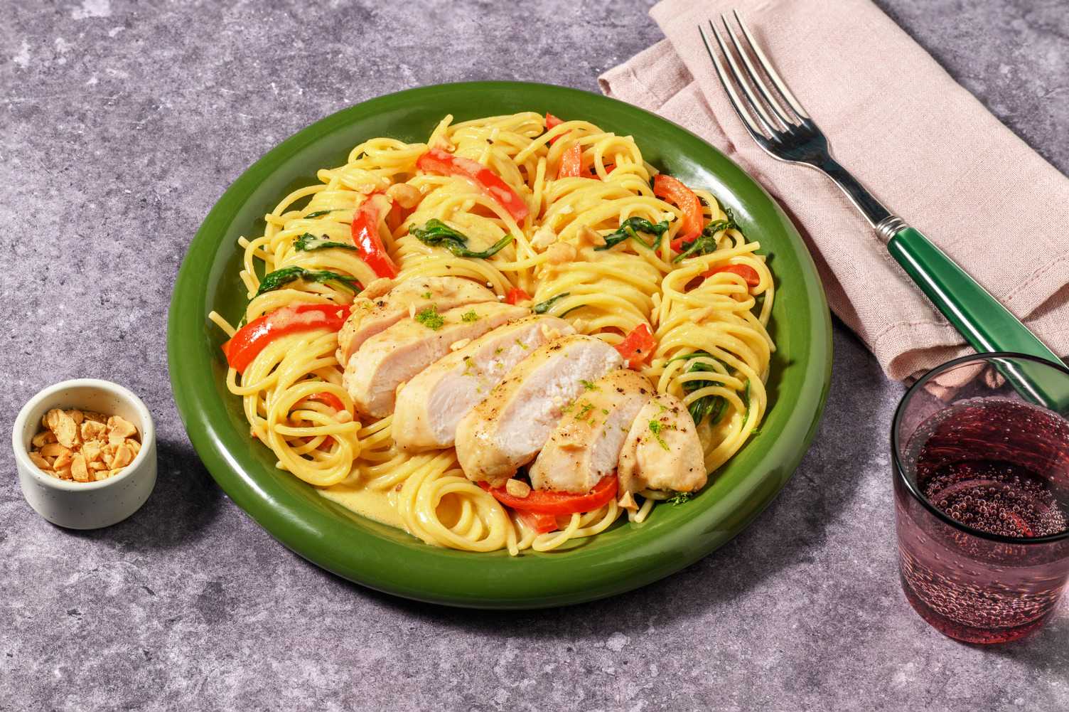 Thai Style Chicken Spaghetti