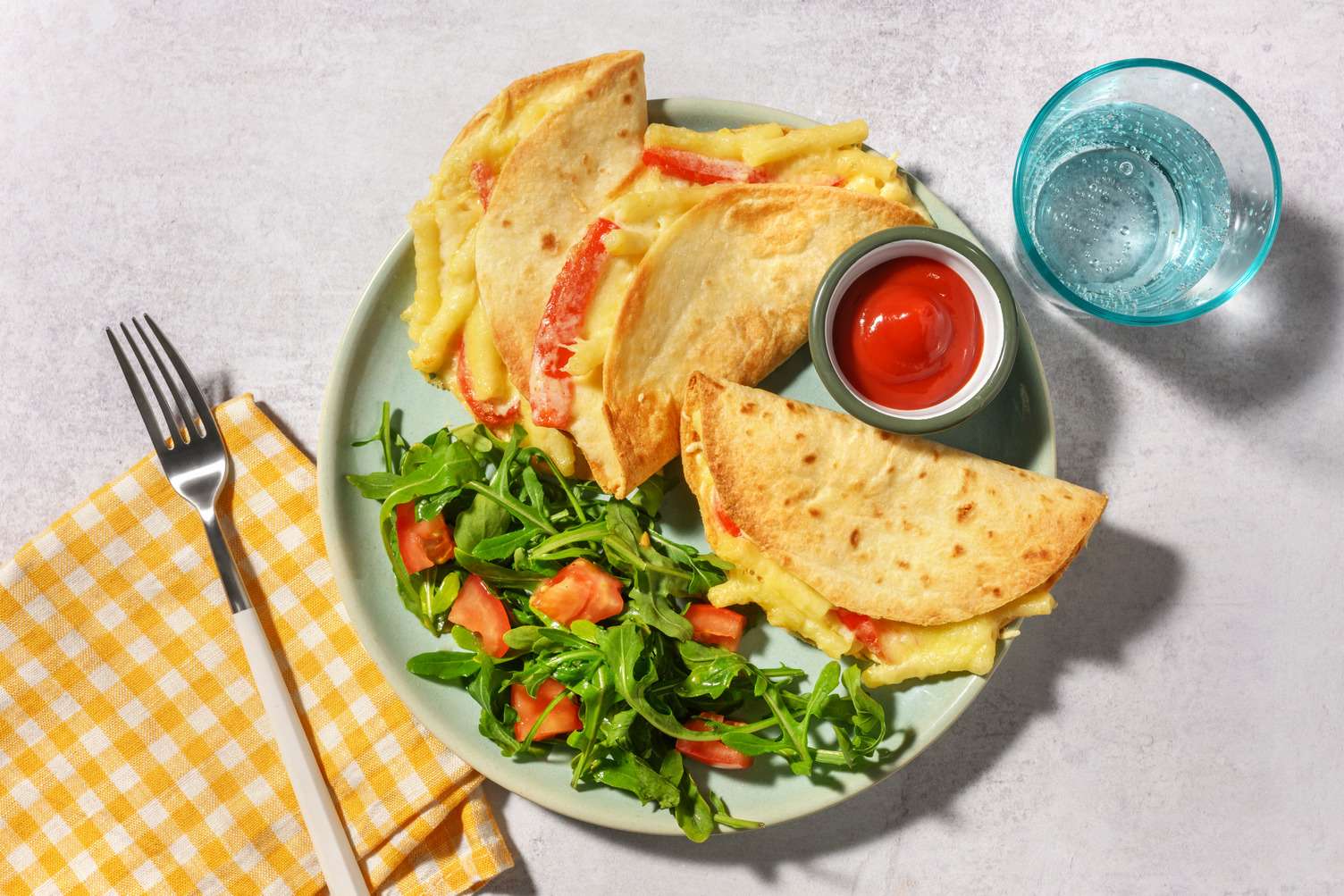 Tex-Mex Inspired Mac and Cheese Quesadillas