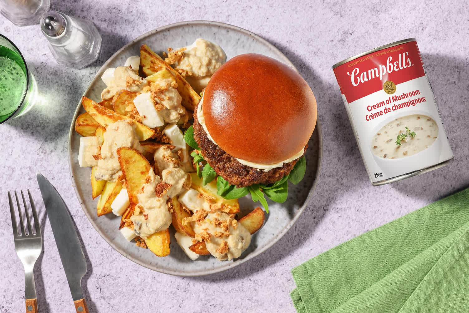 Burgers de bœuf aux champignons crémeux