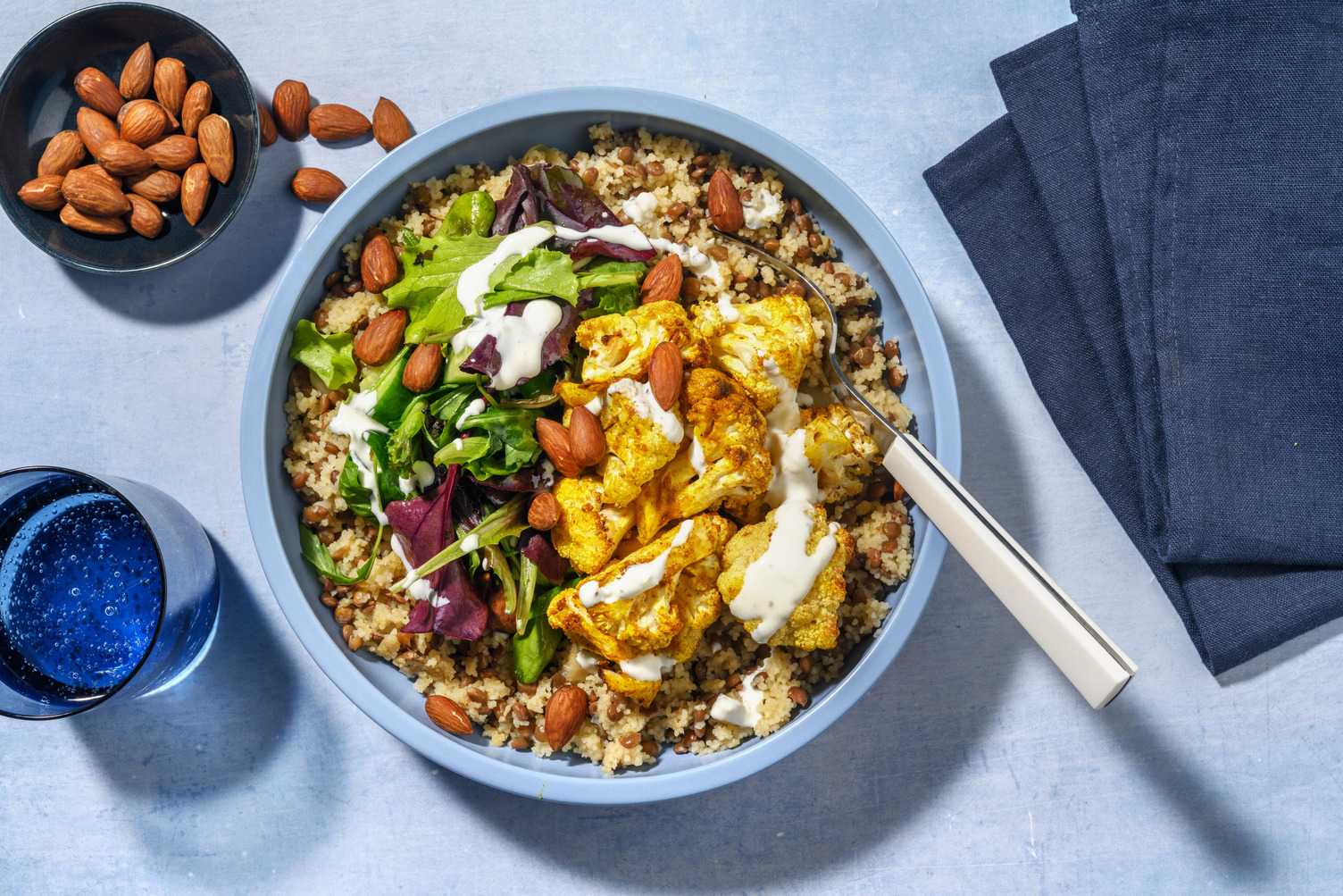 Chermoula Cauliflower & Lentil-Couscous Bowl