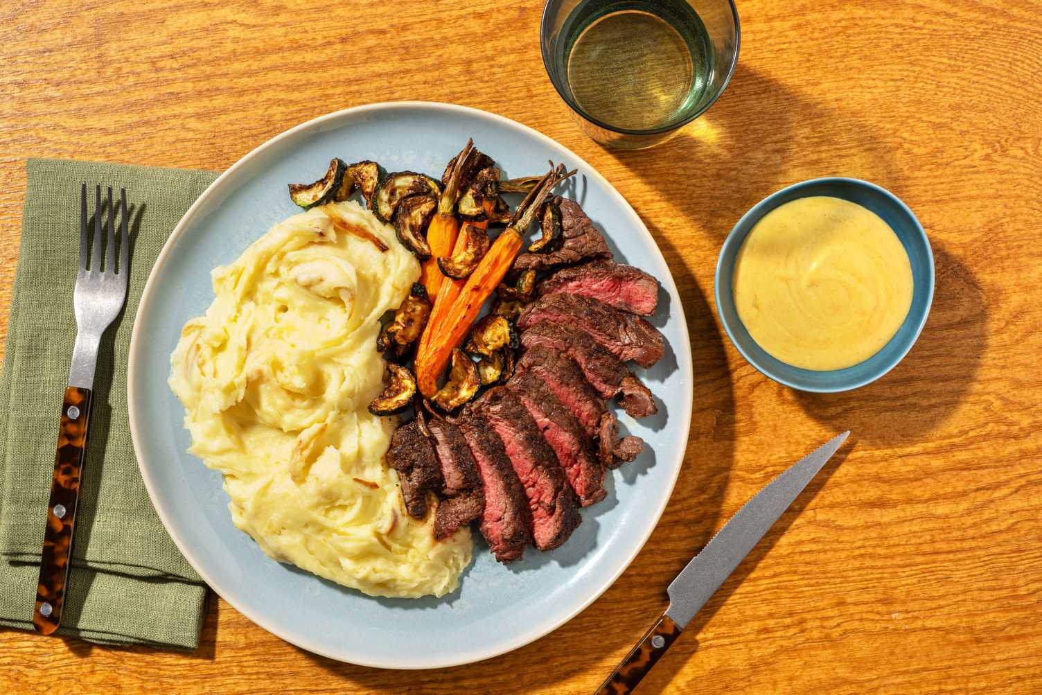 Smokey Porterhouse Steak & Honey-Mustard Sauce