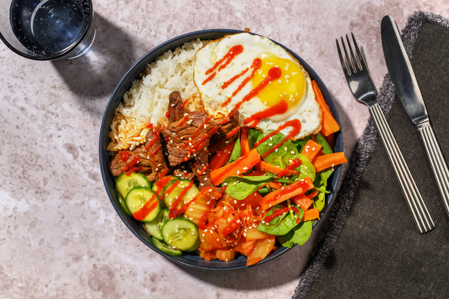Quick Korean Beef & Veggie Rice Bowl